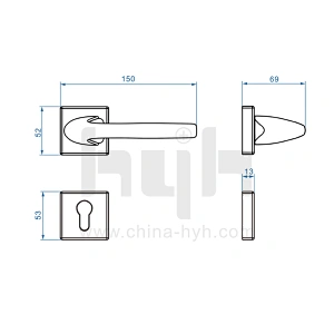 New Patent Zinc Villa Rosette Passage Door Handle