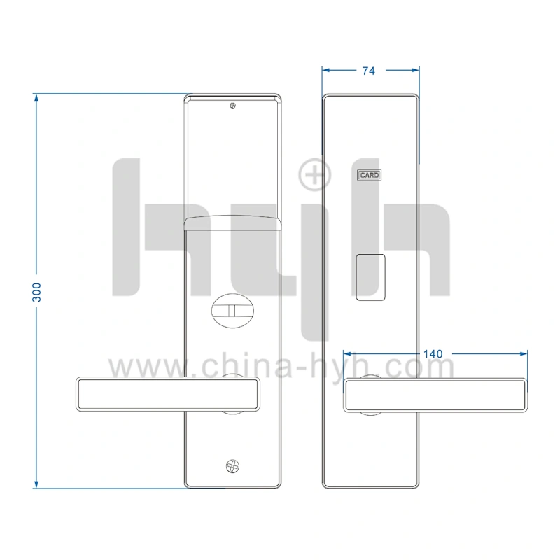 hyh RFID card access smart door lock for hotel
