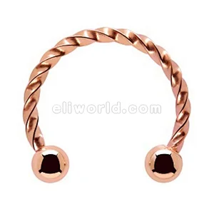 Rose Gold Stainless Steel Circular Barbells
