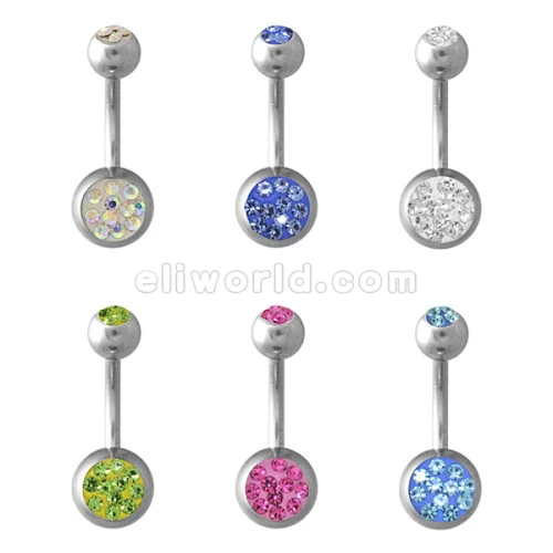 Fashion  Steel Crystal  Belly Ring