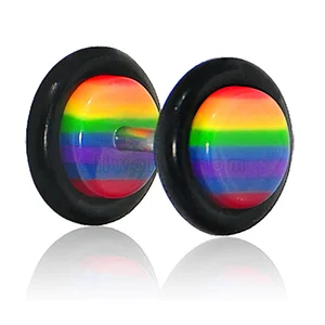 Screw Rainbow Fake Earrings
