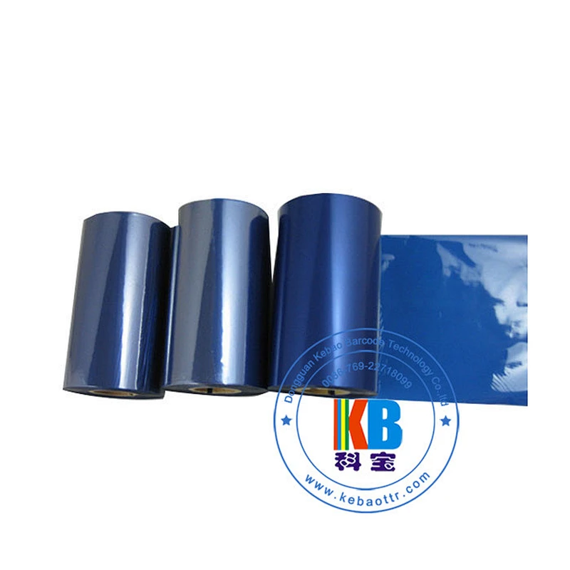 blue adhesive art coated paper printer wax material ribbon