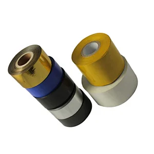 Hot stamping foil machine use white red blue black color date code ribbon foil