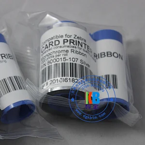 Metallic silver resin wax high quality pvc card printer p330i id card color ribbon