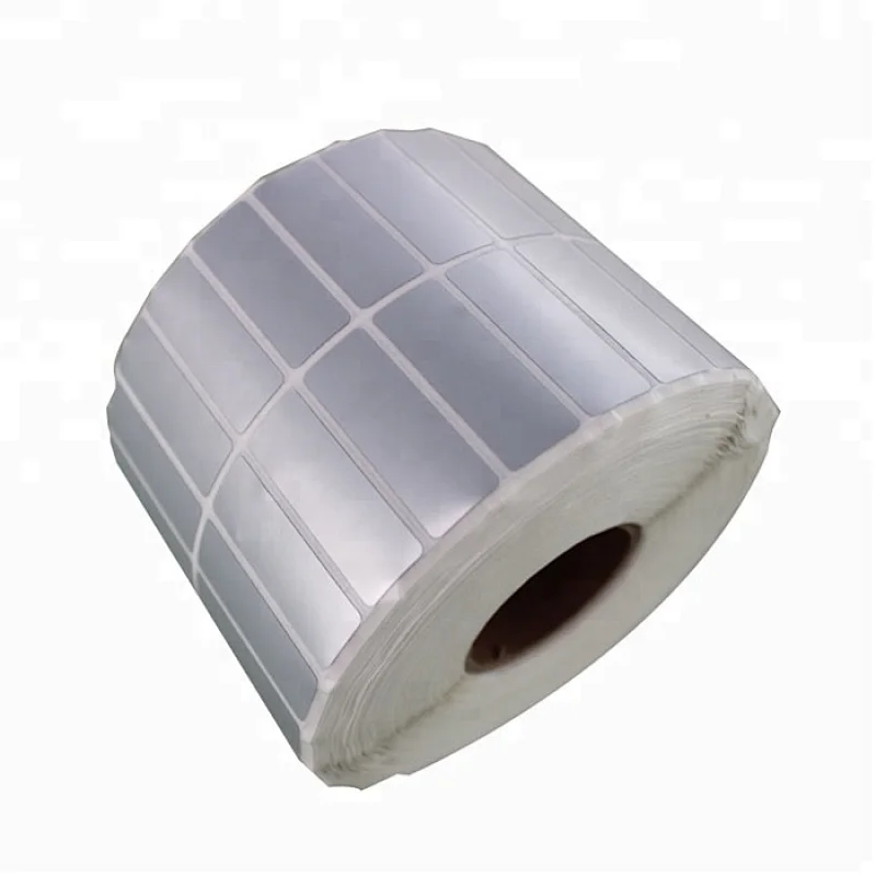 Matt silver Waterproof Polyester Silver PET bacode label jewelry pet rfid sticker
