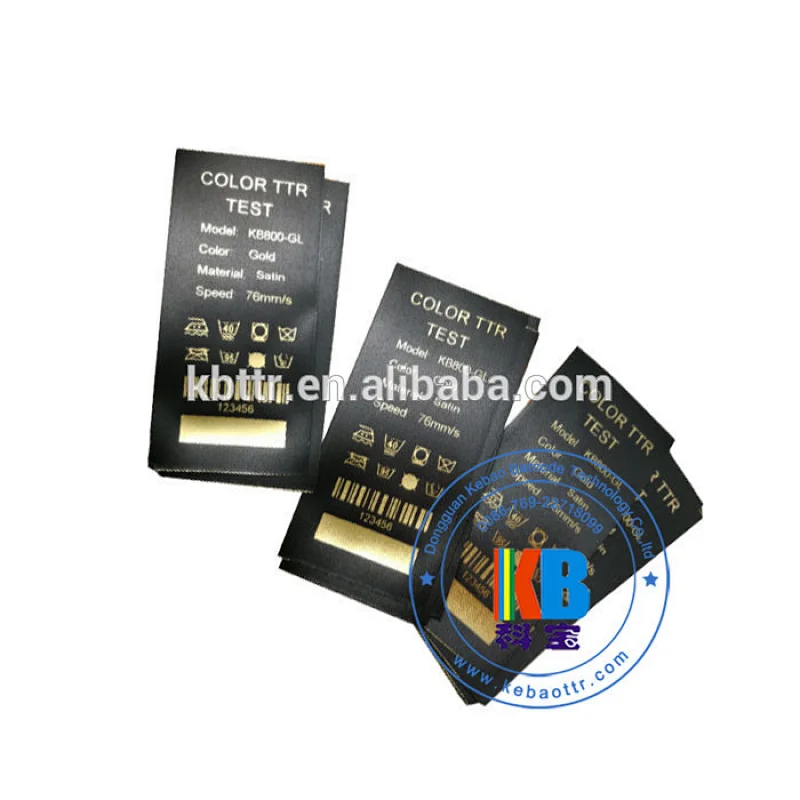 Color resin wash color thermal transfer printing Nylon taffeta fabric garment label
