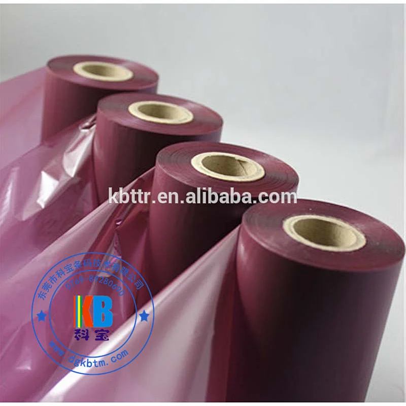 Wash resin material amethyst color thermal ribbon for wash clothing care labels