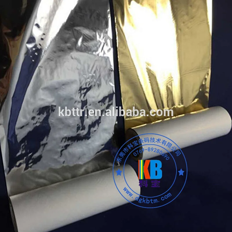 glossy Gold resin thermal transfer ribbon for ribbon printer