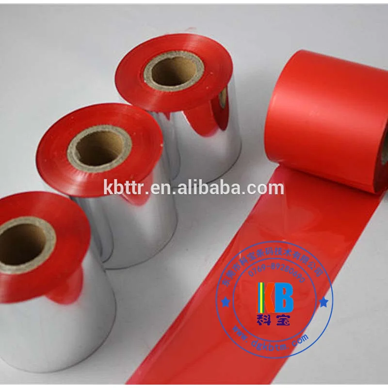 Textile garment label printing 35*300  wash resin red color barcode printer ribbon