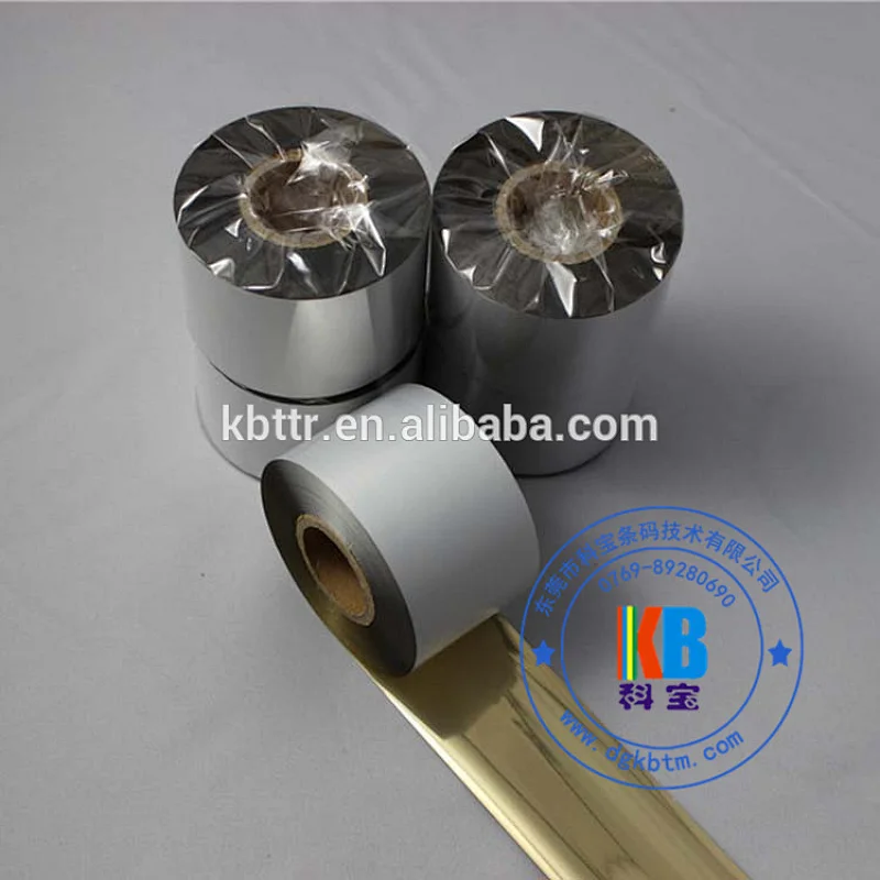 glossy Gold resin thermal transfer ribbon for ribbon printer