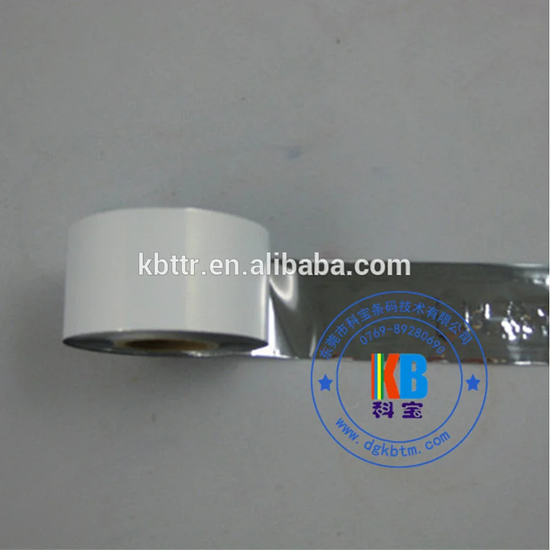 Adhesive garment polyester fabric label printing silver resin TSC color label barcode ribbon