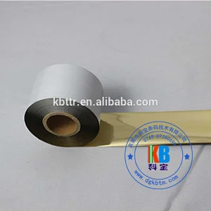 glossy Gold resin thermal transfer ribbon for ribbon printer