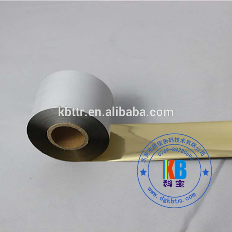 glossy Gold resin thermal transfer ribbon for ribbon printer