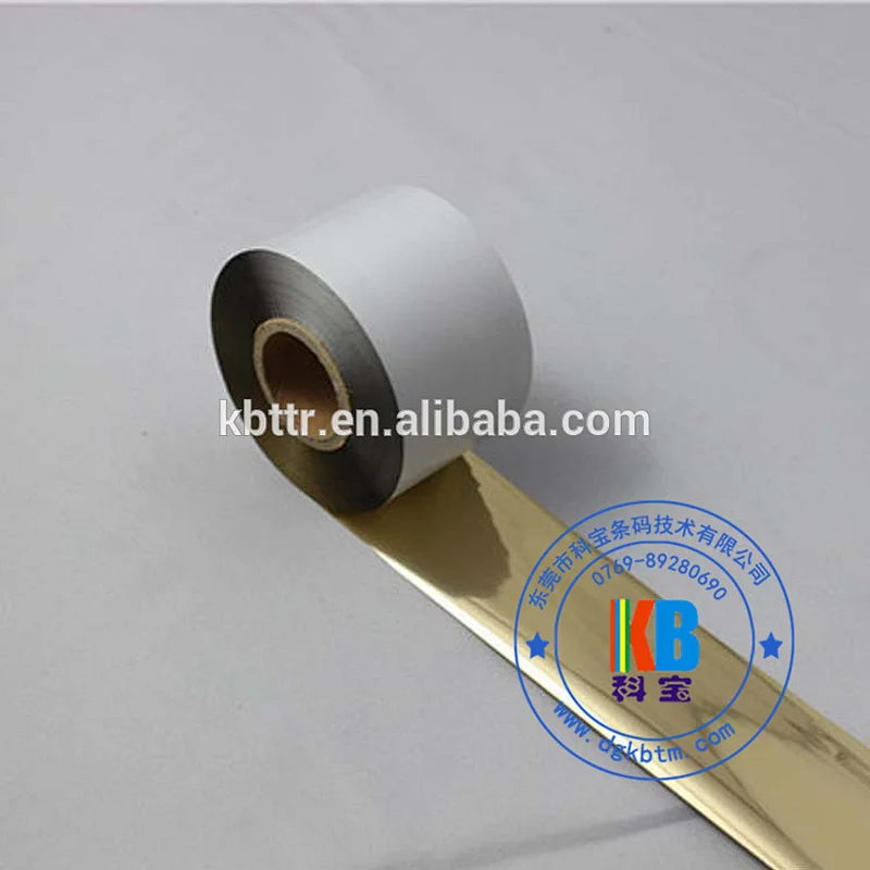 glossy Gold resin thermal transfer ribbon for ribbon printer