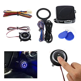 Smart RFID Car Alarm System Push Engine Start Stop Button Lock Ignition Immobilizer with Remote Keyless Go Entry System 12V