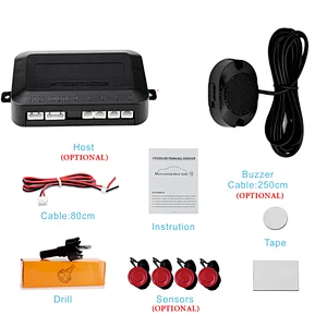 Manufacturer Wholesale 4 Rear Sensors Waterproof War parking Sensor Kit ,with Volume Switch Buzzer Alarm System