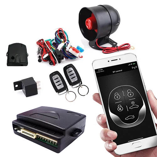 Universal Smart automotive Mobile APP remote alarma para carro and Build-in central locking intelligent security alarm