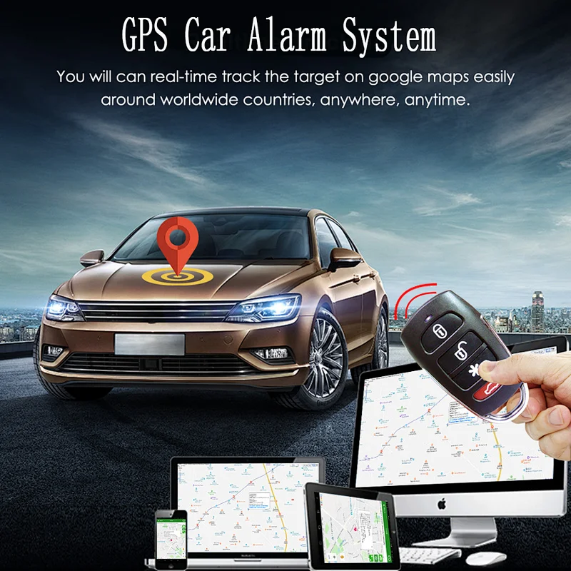 Universal Phone App car alarm system alarme de carro with vehicle tracker GPS GSM vibration remote car alarm security