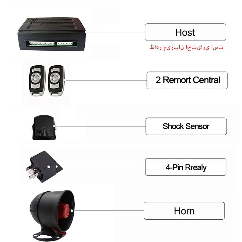 Universal 433.92MHz Frequency(MHz) Car Alarm system orginal oem weith Anti-false alarm for Iran market