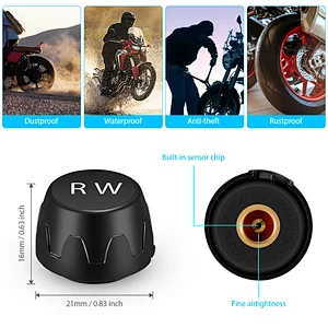 China Manufacturer Wholesale Wireless 433.92MHz Tire Pressure Monitoring System Motorcycle TPMS with 2 external sensor