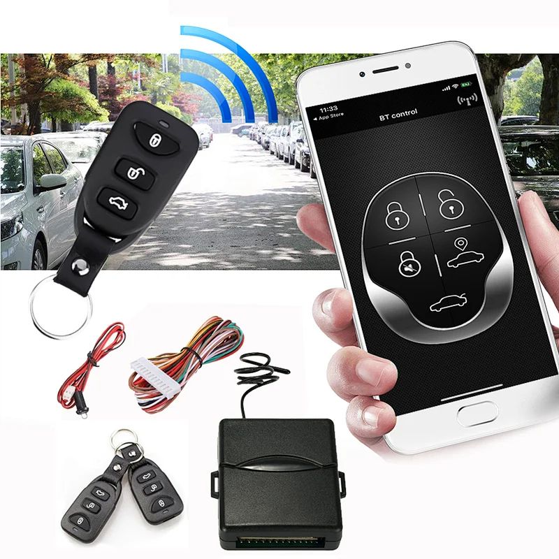 12V/24V Auto Alarm Remote Central 433,92MHZ  and Octopus Keyless Entry System For Call Phone APP Remote Manipulation