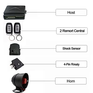Universal Smart automotive Mobile APP remote alarma para carro and Build-in central locking intelligent security alarm