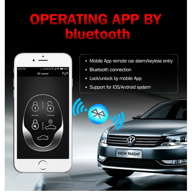 Victor Universal bluetooth One-way Car Burglar Alarm Keychain Anti-theft System Car Alarm System Car Auto Keyless Entry System