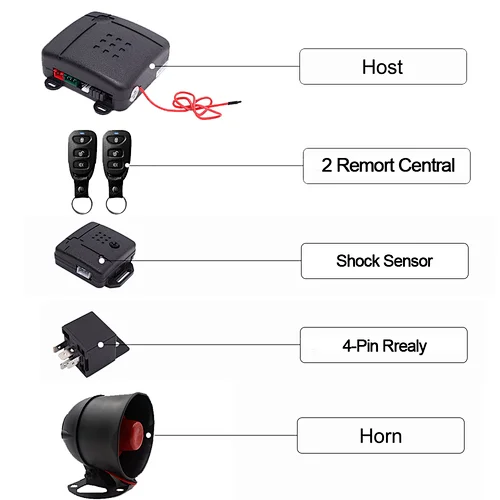 Keyless one way smart car alarm System with Phone APP bluetooth alarm android/IOS especially for South American market