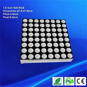 1.9'' led rgb dot matrix 8x8 led dot matrix display common anode