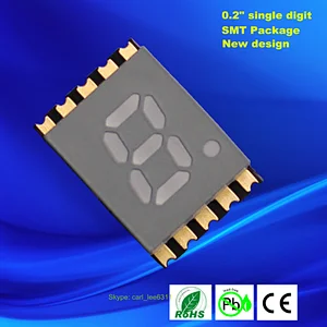 0.2 inch ultra thin 1 digit 7 segment led smd display 0.2