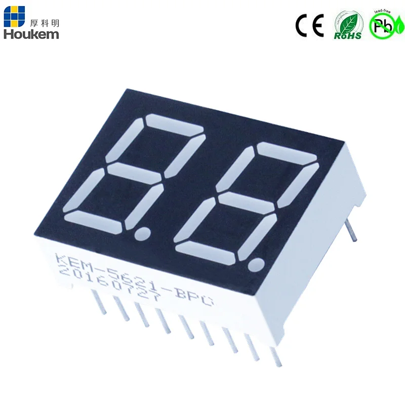 Super red 0.56 inch 7 segment led display 2 digit, two digit seven segment led display common anode