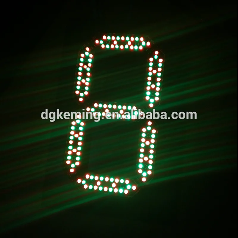 Dual color outdoor 7 segment led display 8 inch red and green for temperature sign / socre board
