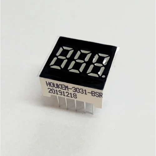 small 3 digt 7 segment led display 0.3 inch CA HOUKEM-3031-BSR