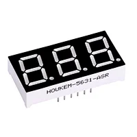 Common anode white 0.56 inch 3 digit 7 segment display houkem-5632-bw