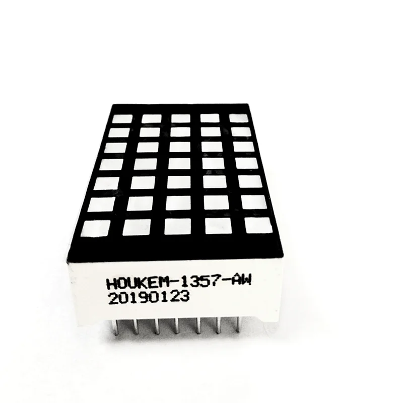 HOUKEM-13117-BW white led square 7x11 dot matrix display  28.5*44.9*8mm