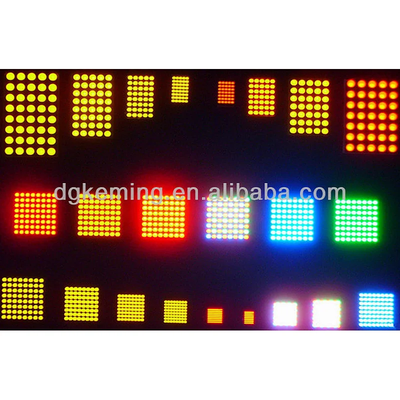 60x60mm round led dot matrix display 8x8 blue 5mm led matrix Houkem 23088 AB