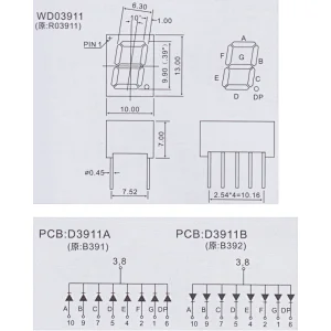 cc-3911-ASR super red 0.39'' 1 digit 7 segment led display