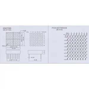 8X8 Dot matrix led display 7088-asr led matrix led display 20x20mm