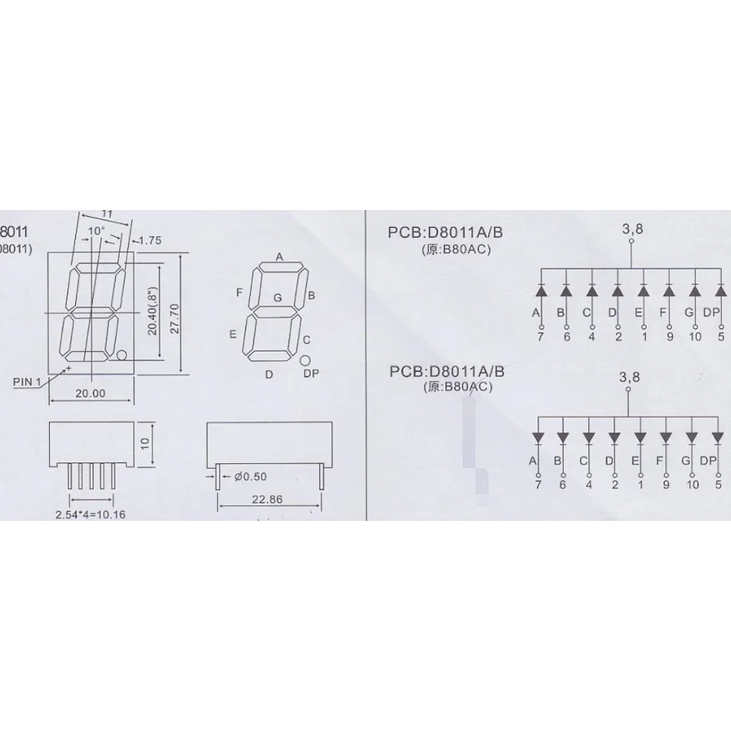 7 segment led display 0.8 inch