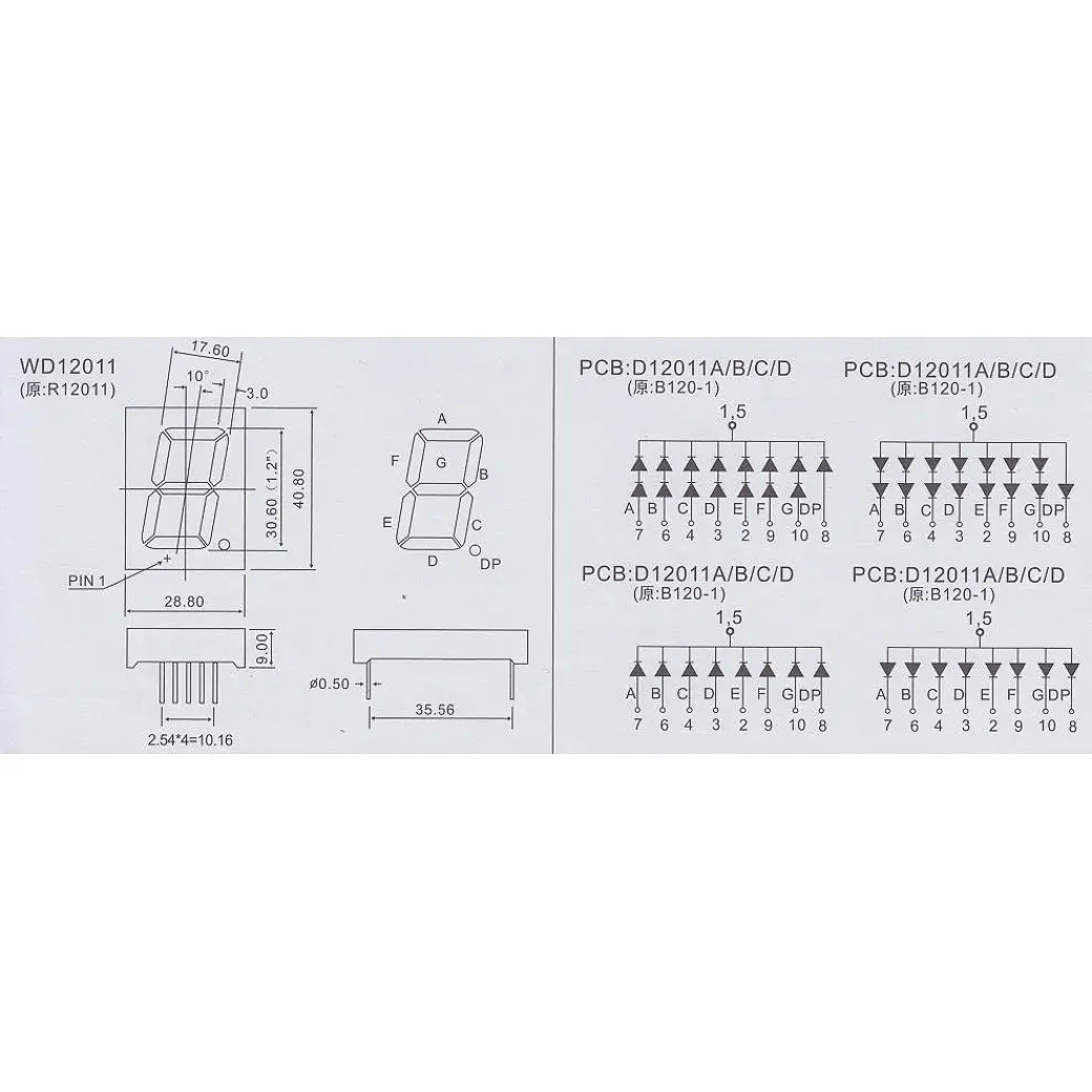 7 Segment LED Display,1.2 Inch 7 Segment LED Display,1.2 Inch Super Red