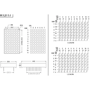 13117 white color 1.3 inch 7x11 square dot matrix display for elevator