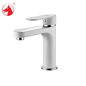 Deck mounted white painting basin faucet (ZS40503CW)