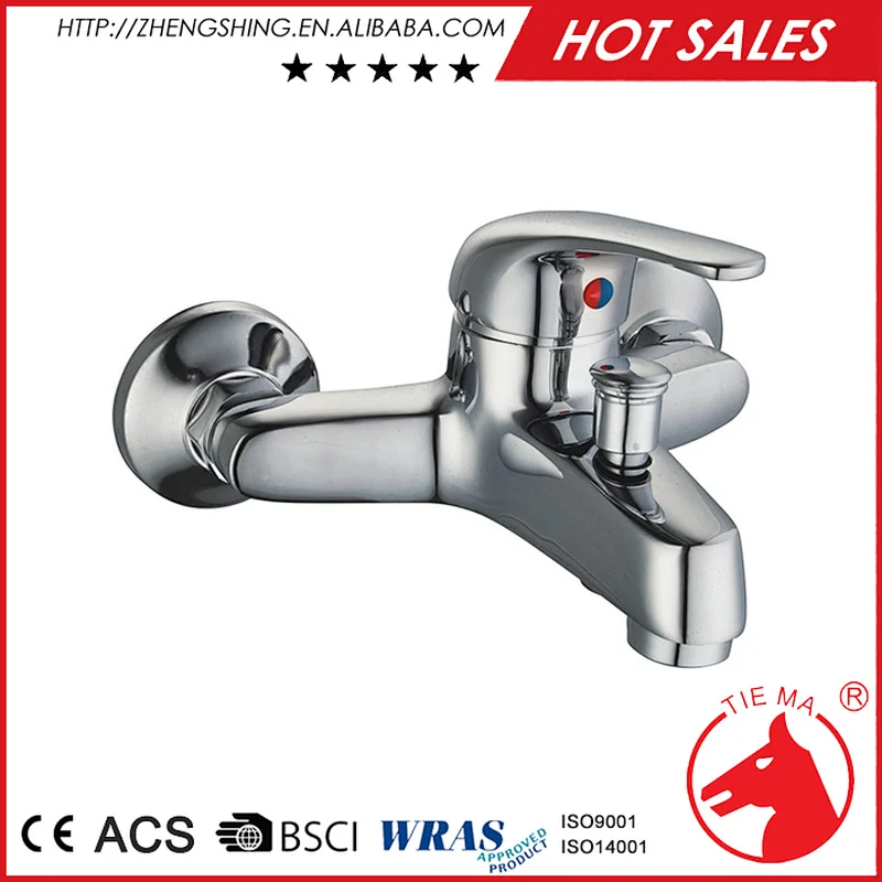 Online wholesale brass bathtub bath tap faucet single level bath shower mixer ZS53301