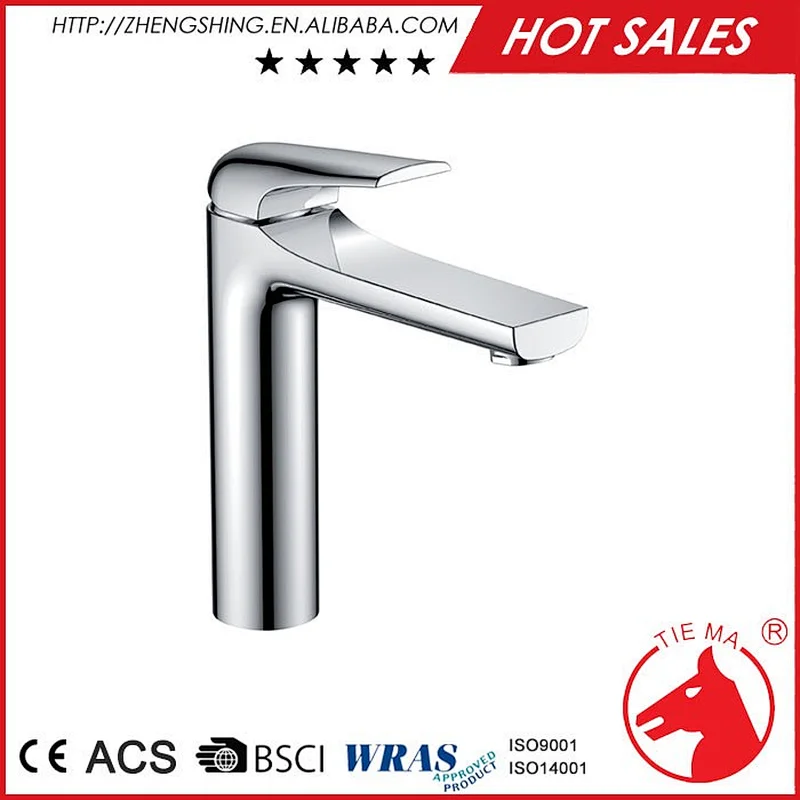 chrome copper single lever bathroom tall basin faucet, washroom high basin tap mixer