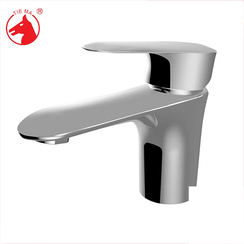 new design Curved brass wash basin faucets
