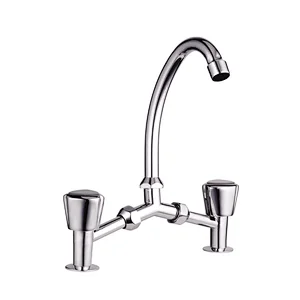 good quality modern dule handle kitchen sink bridge pull down zinc bridge faucets