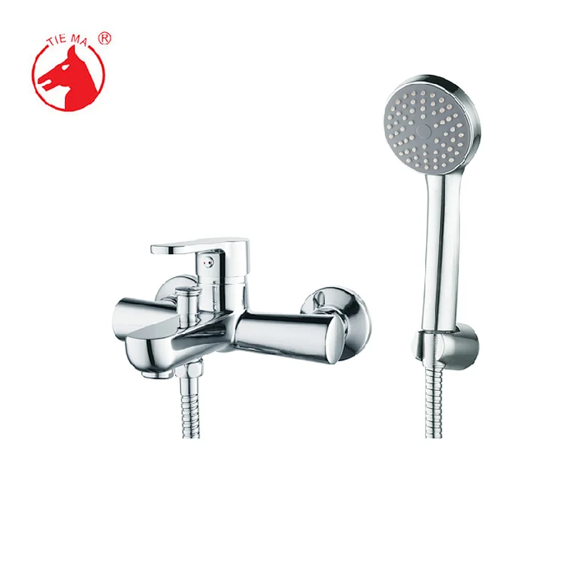 New design wall mounted Chrome wall mount bathroom shower bath faucets faucet set