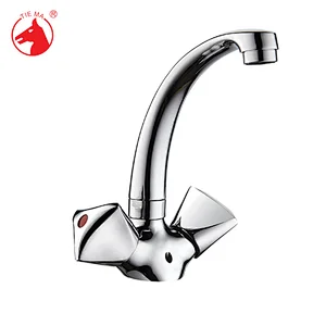 New deck-mounted kitchen faucet two handle Middle East countries chrome sink mixer