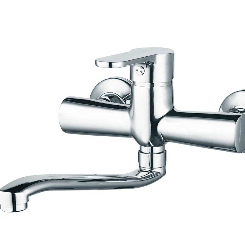 chrome plated kitchen mixer newly designed contemporary vertical water tap wall mounted kitchen faucet