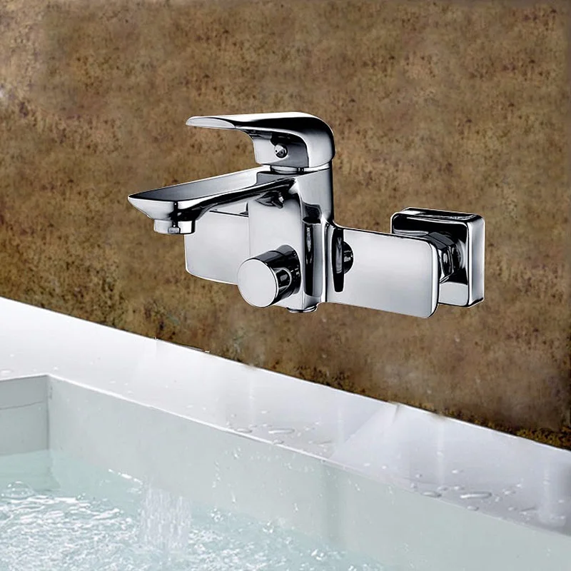 Electroplated white shower bibcock bath faucet mixer for bathroom